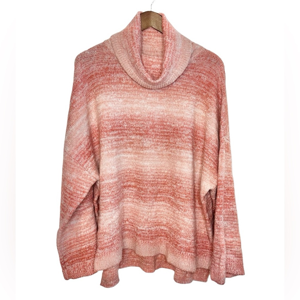 Time and Tru Women’s Orange/Pink Cowl Neck Sweater